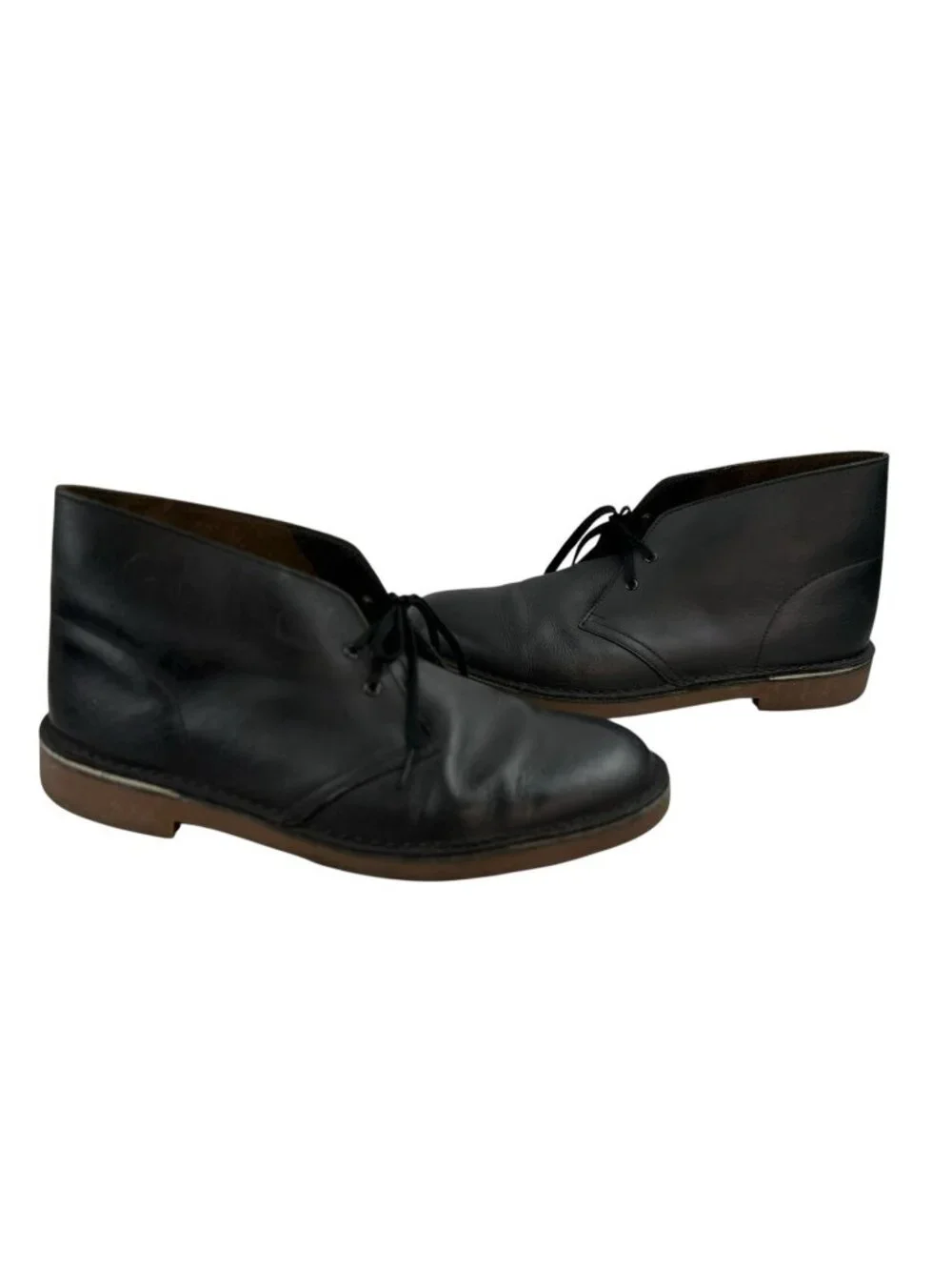 Clark's Bushacre 2 Deseret Chukka Boots Mens 11 Black Leather Comfort Casual